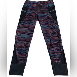 Athleta Navy Tight Striped Legging Crop Yoga size ST